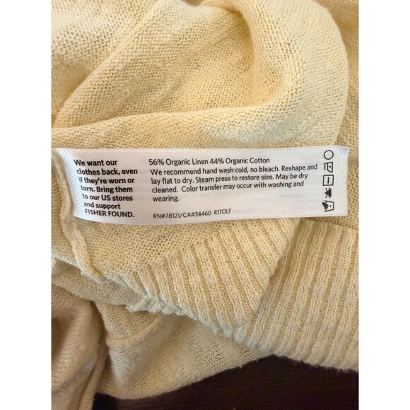 Eileen Fisher Organic Linen/Cotton Slub Knit Sweater – Soft Yellow – Size Large - Picture 15 of 15